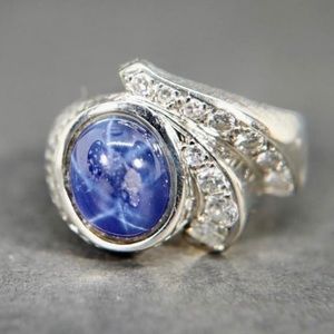 SOLD! 14K Yellow Gold Star Sapphire & Diamond Ring